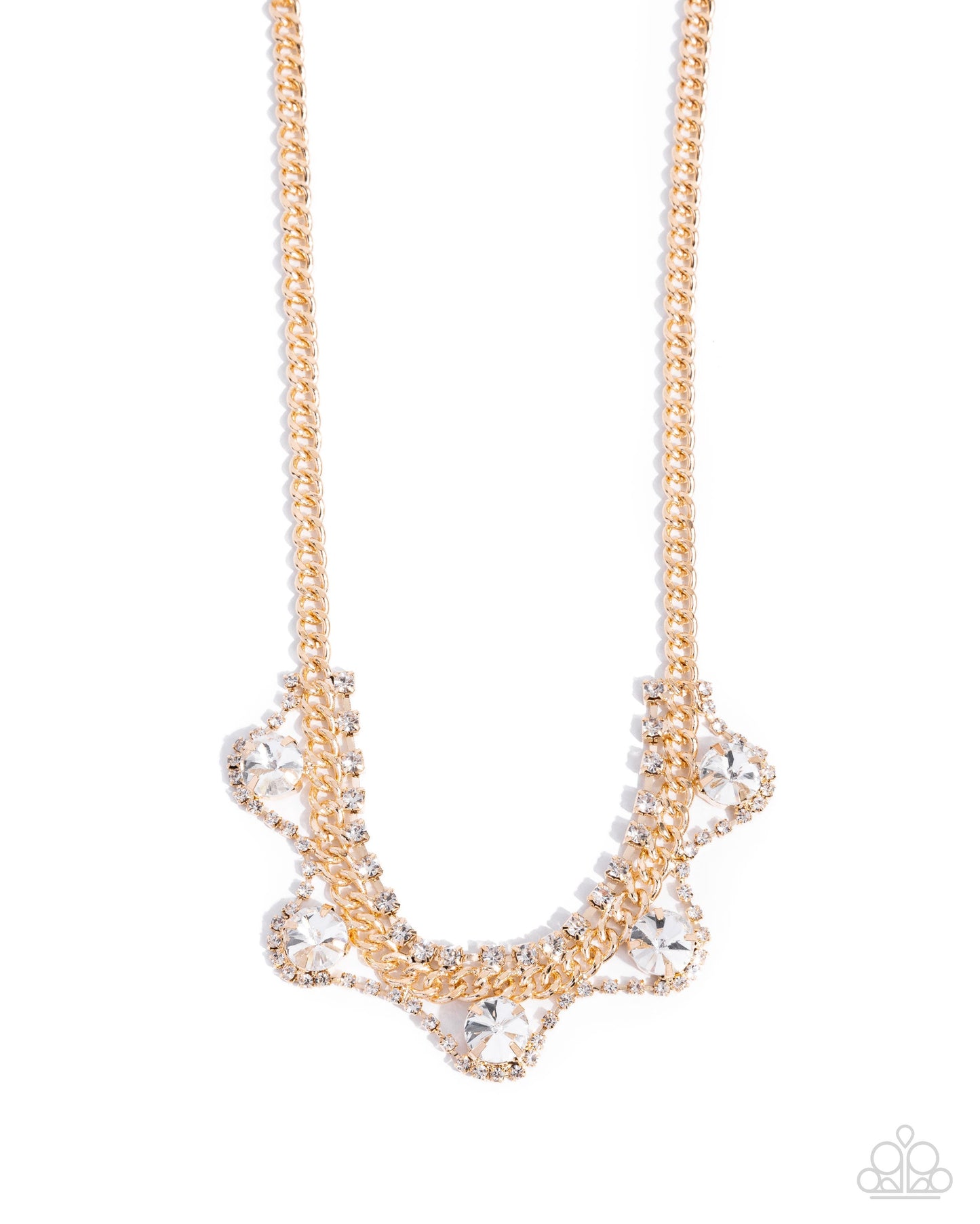 Never Enough Elegance - Gold Necklace and Ceaseless Chic - Gold Earrings 2pc Set