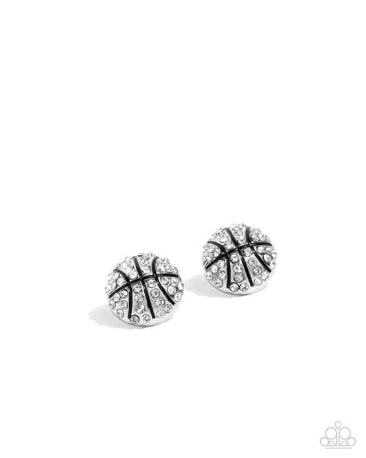 Shimmery Swish - White Earrings