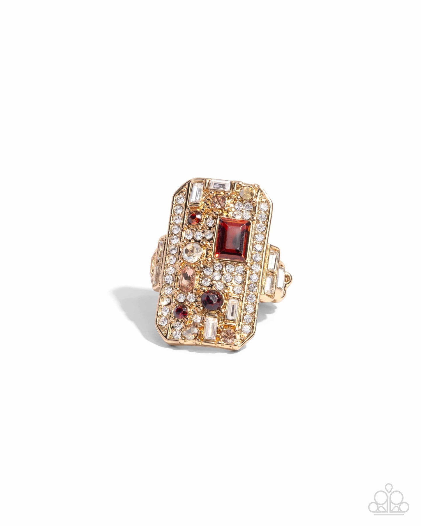 Princess Pattern - Brown Ring - Gold | Paparazzi Accessories