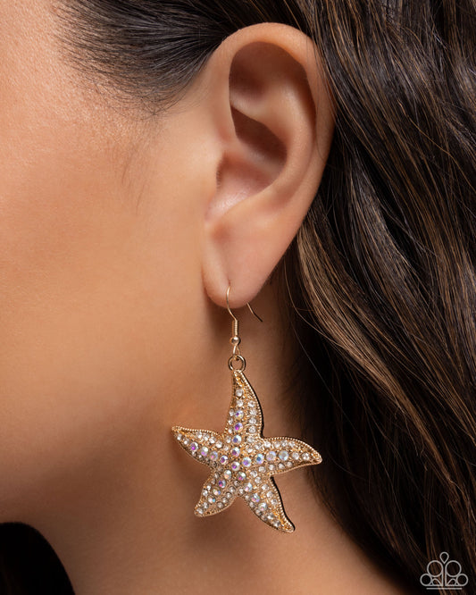 Starfish Spectacle - Gold Earrings
