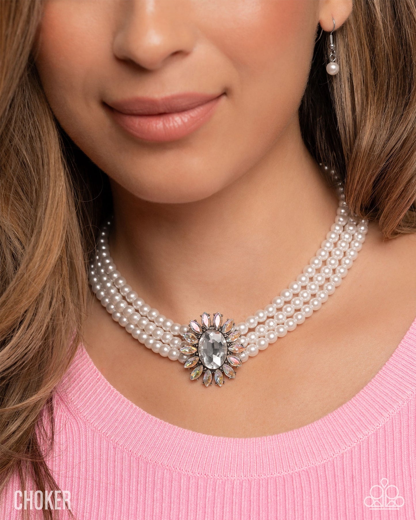 Conscious Chic - Opulent Observation & Perceptive Pearls - White Necklace & Bracelet 2 Piece Set - Complete Look