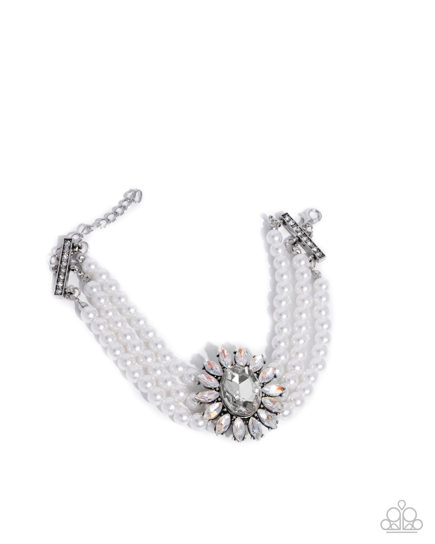Conscious Chic - Opulent Observation & Perceptive Pearls - White Necklace & Bracelet 2 Piece Set - Complete Look