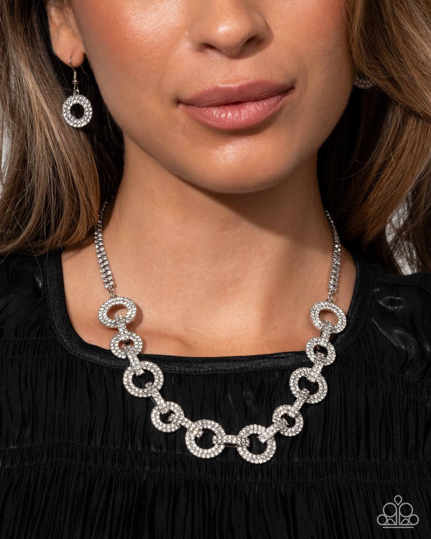 Elegant Embrace - White Necklace