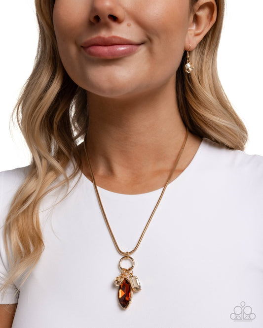 Lively Luminescence - Brown Necklace