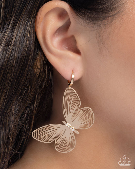 Fluttering Folk - Gold Earrings