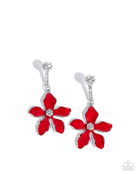 Floral Fleet - Red Earrings