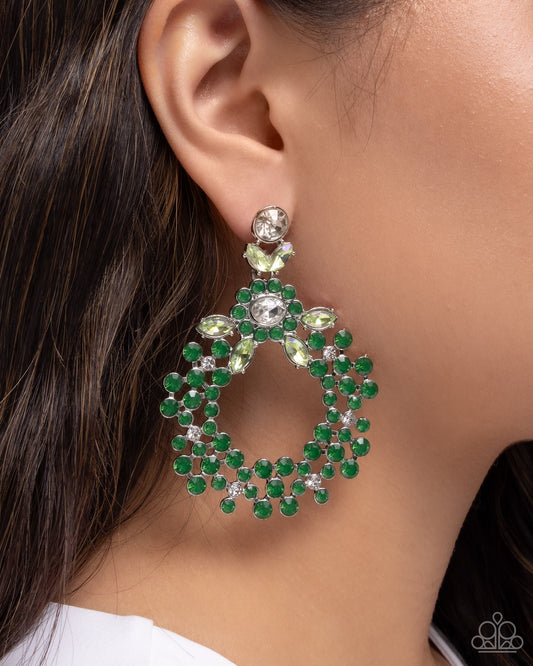 Opalescent Opulence - Green Earrings