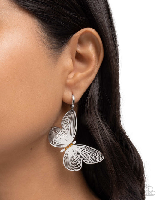 Fluttering Folk - Orange Earrings