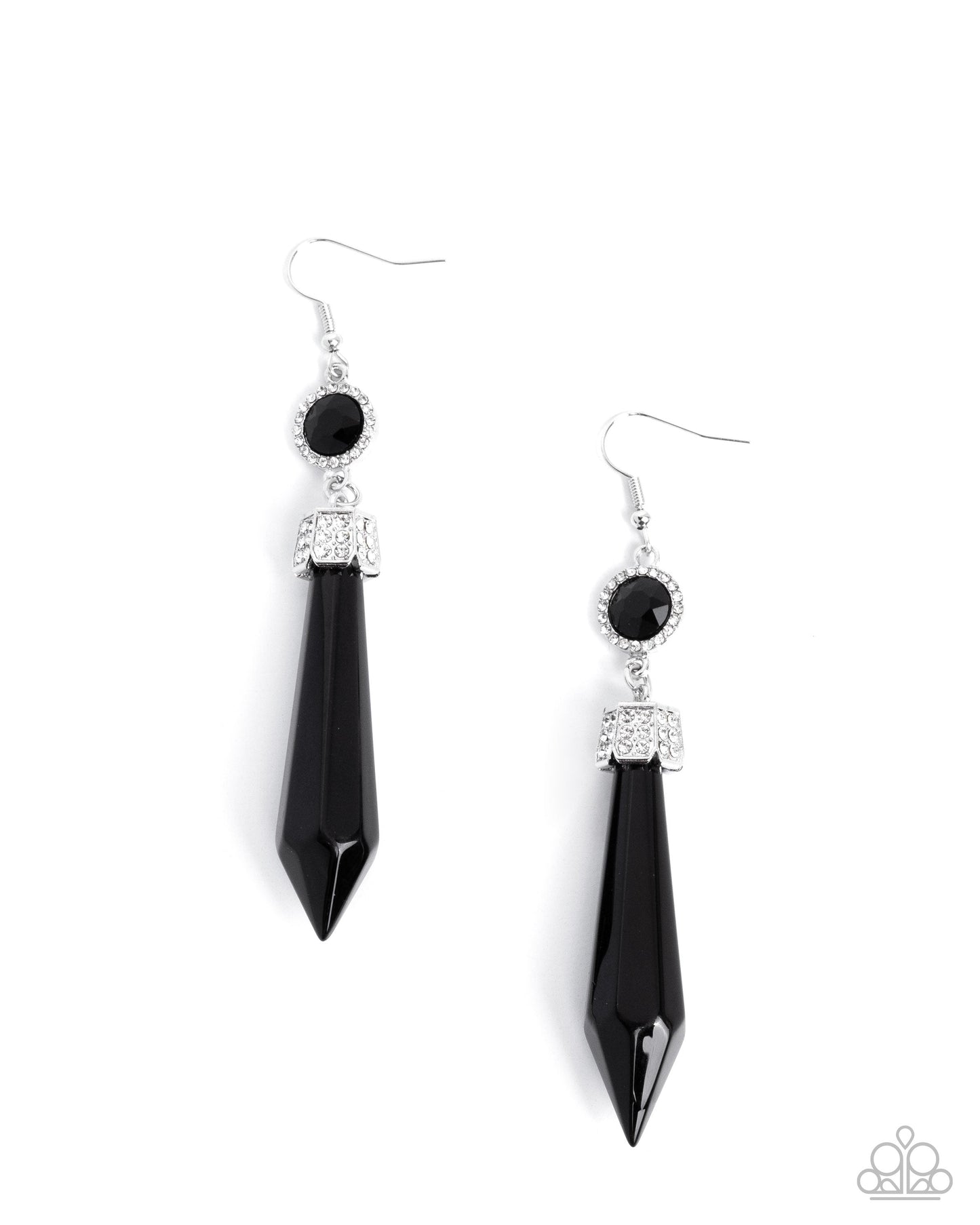 Palatial Pizzazz - Black Earrings