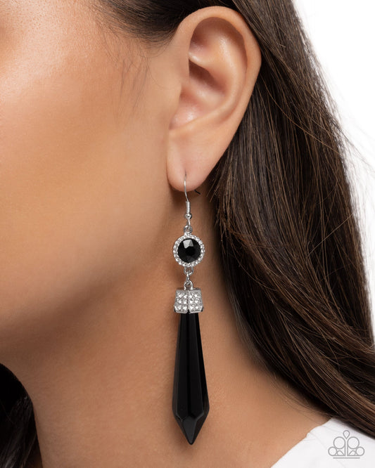 Palatial Pizzazz - Black Earrings