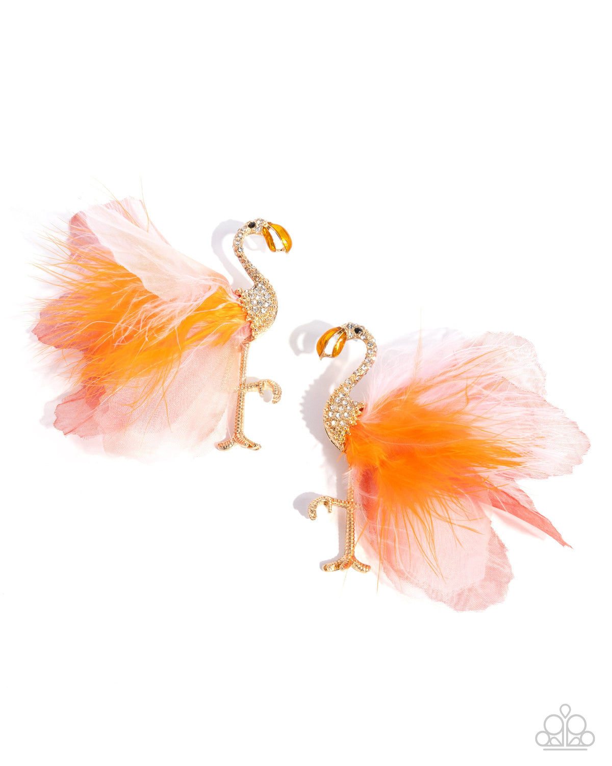 Feathered Flamingo - Orange Earrings | Paparazzi Accessories