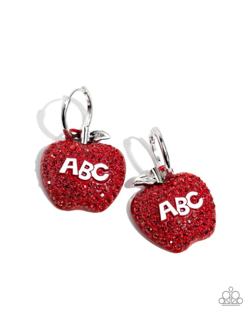 Adorable ABCs - Red Earrings