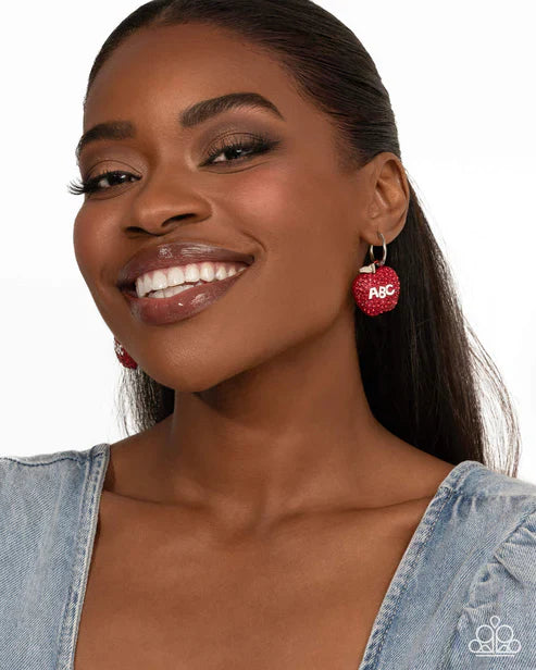Adorable ABCs - Red Earrings