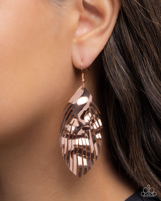Acutely Abstract - Copper Earrings