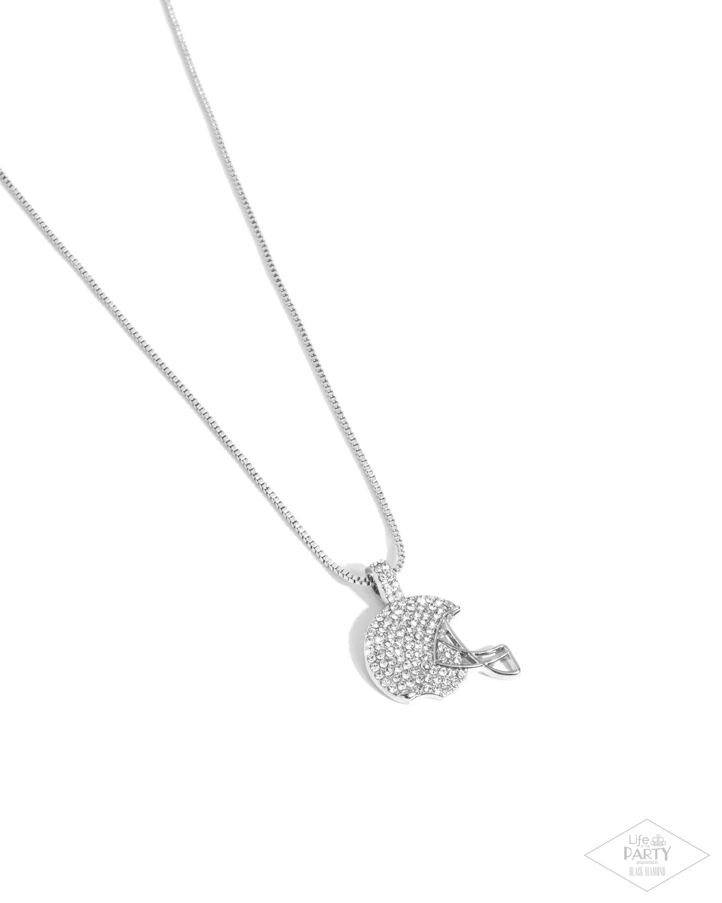 Touchdown Twinkle - White Football Necklace