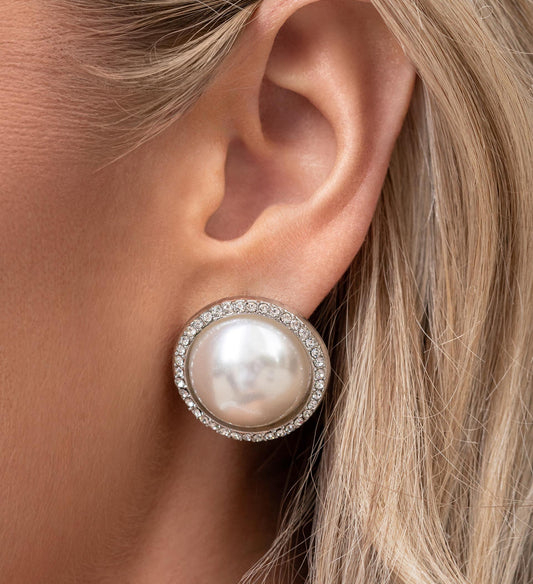 Dazzling Duplicate - White Earrings