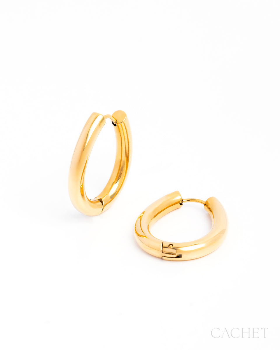 Lisse - 18k Gold Plated Hinge Hoop Earrings