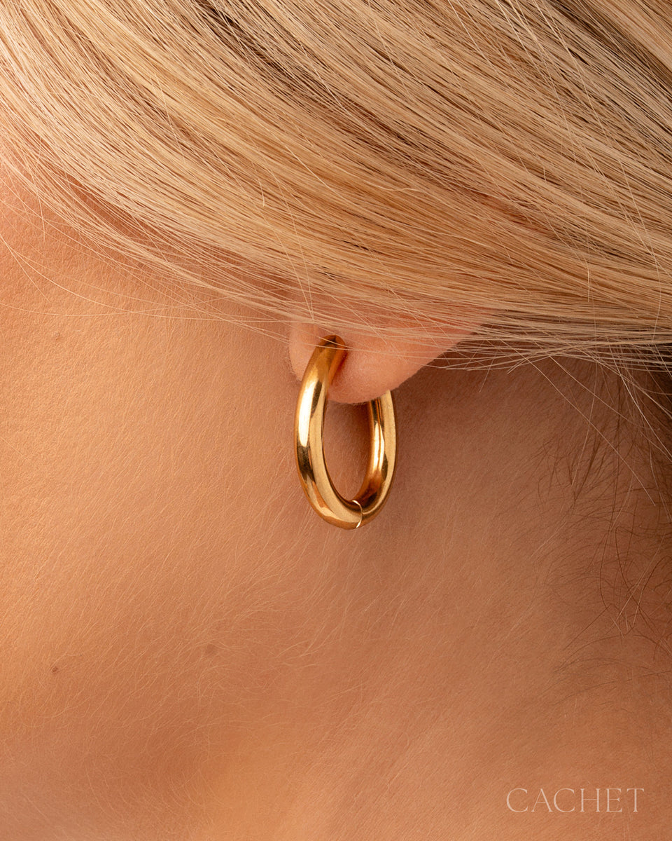 Lisse - 18k Gold Plated Hinge Hoop Earrings