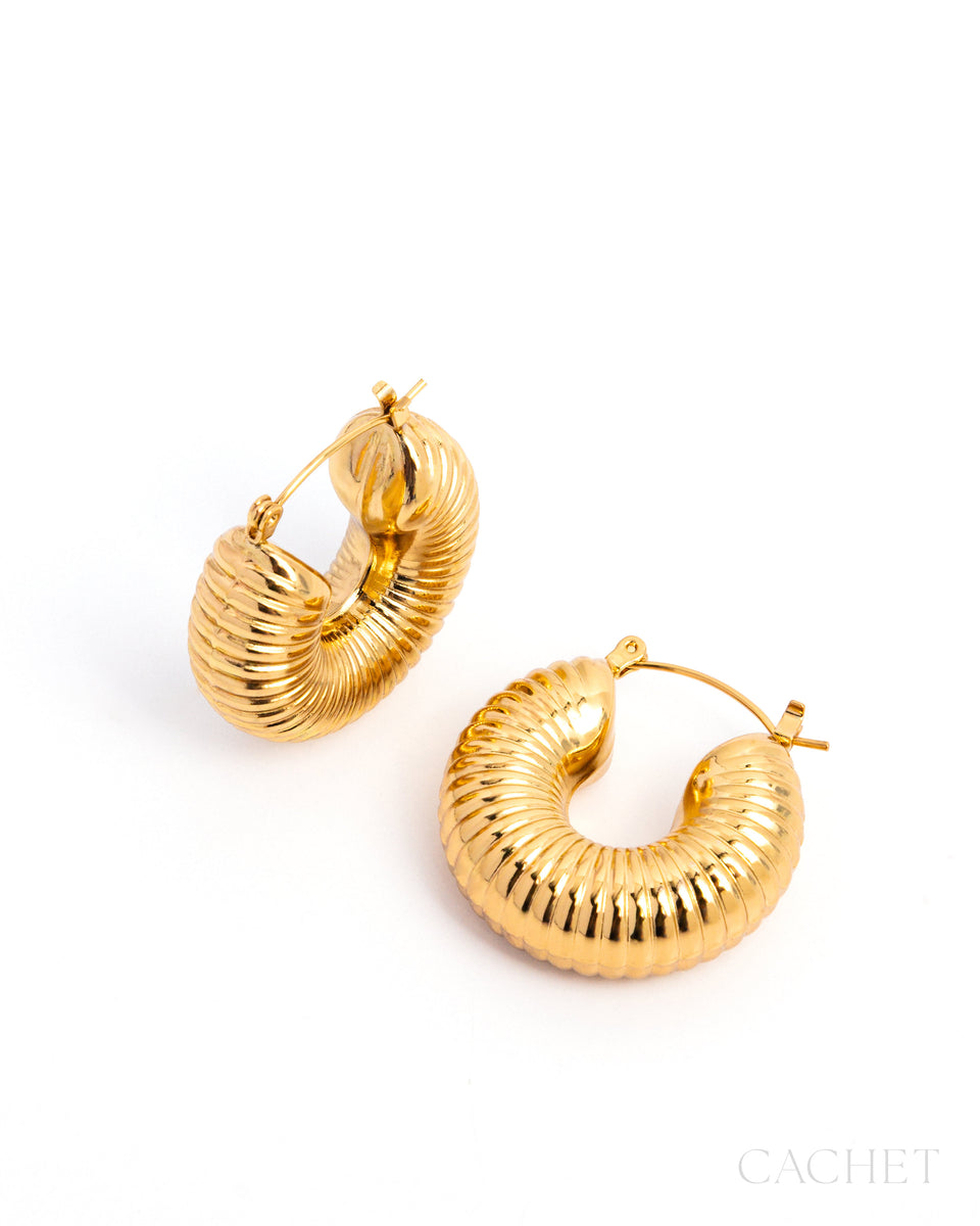 Strata - 18k Gold Plated Latch Back Earrings