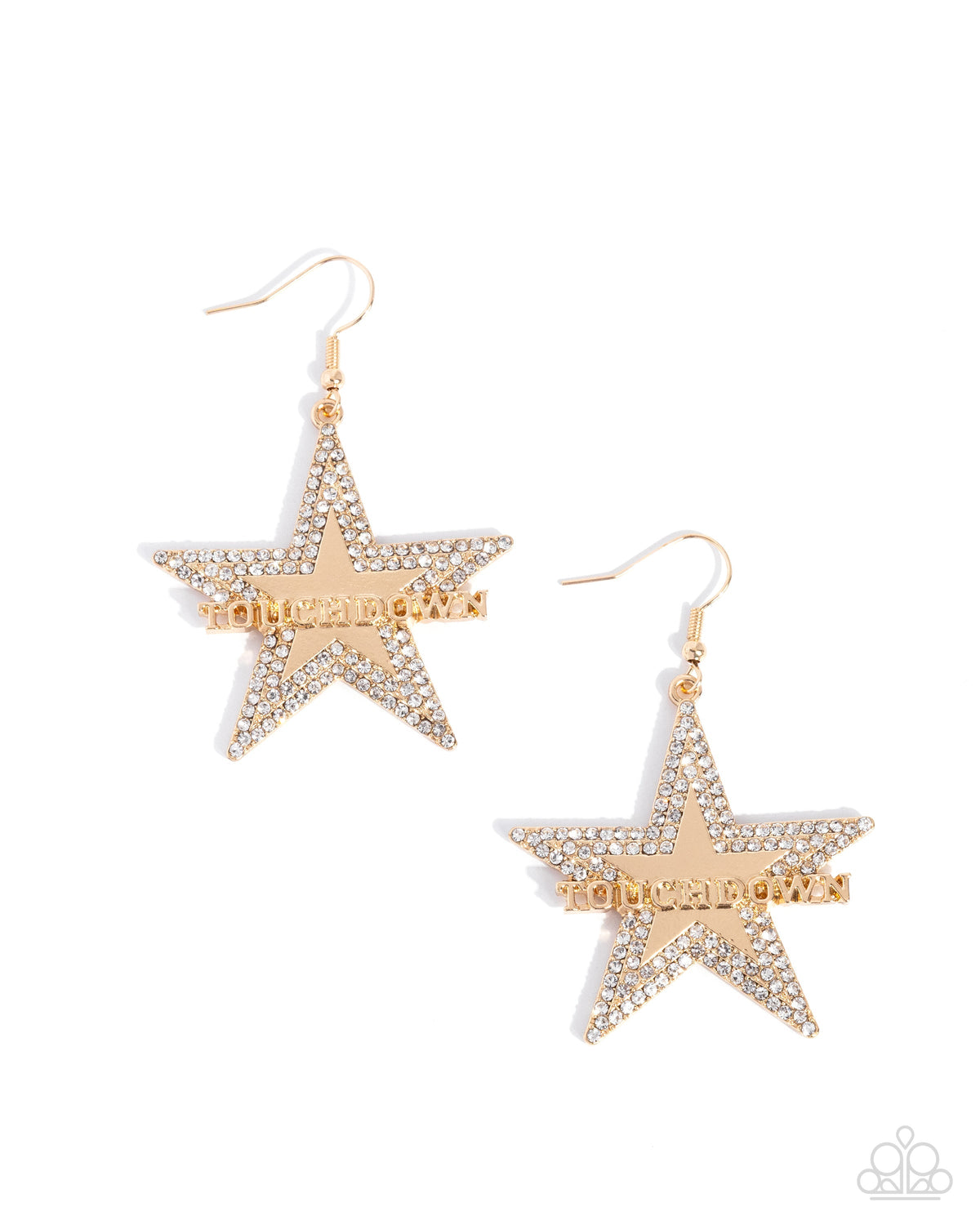 Touchdown Tribute - Gold Earrings | Paparazzi Accessories