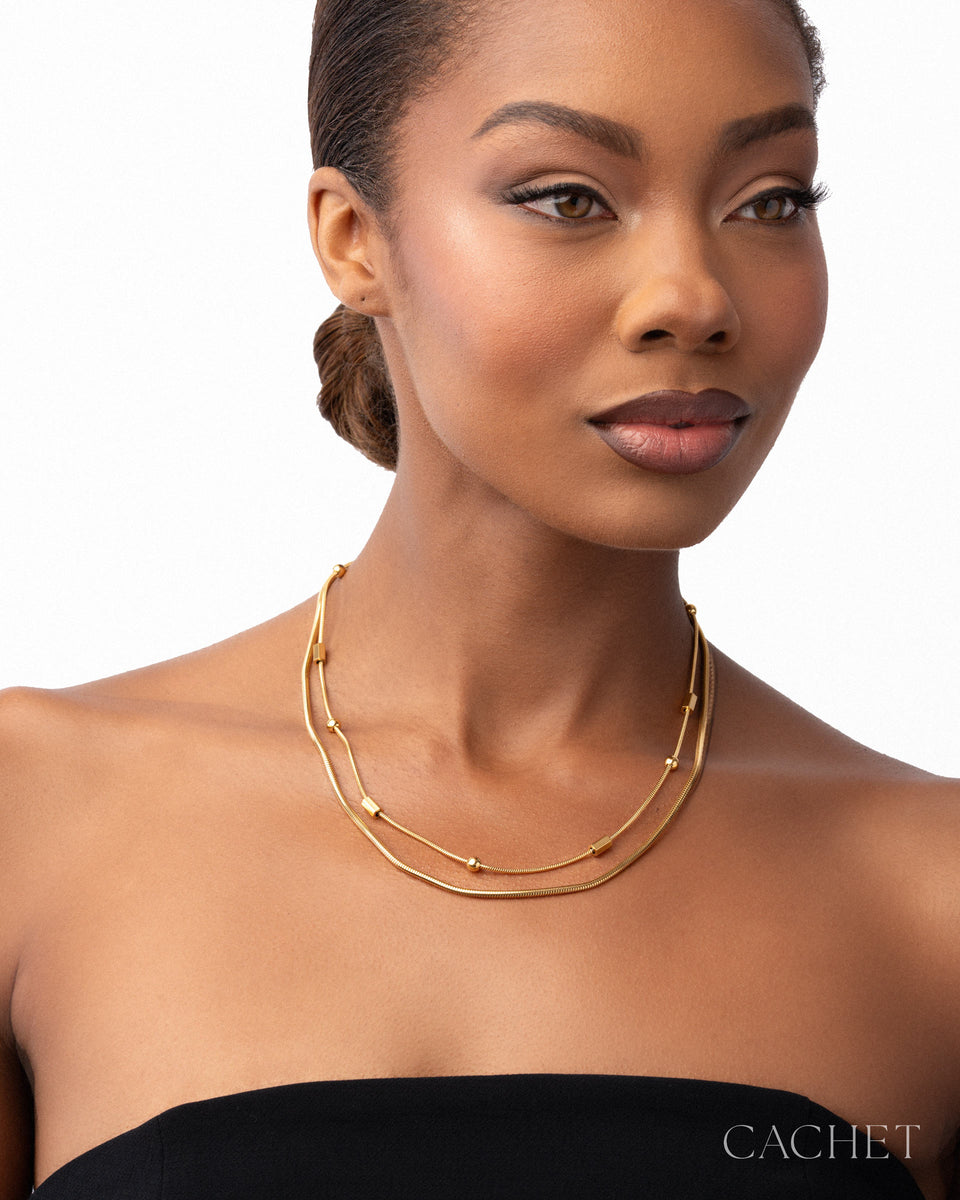Wink - 18K Gold Plated Layered Short Necklace