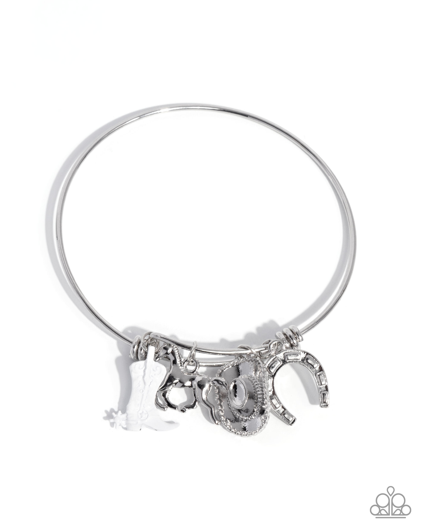 "Boot Scootin' Bravado - White Necklace " & "Western Waltz - White Bracelet " 2 Piece Set