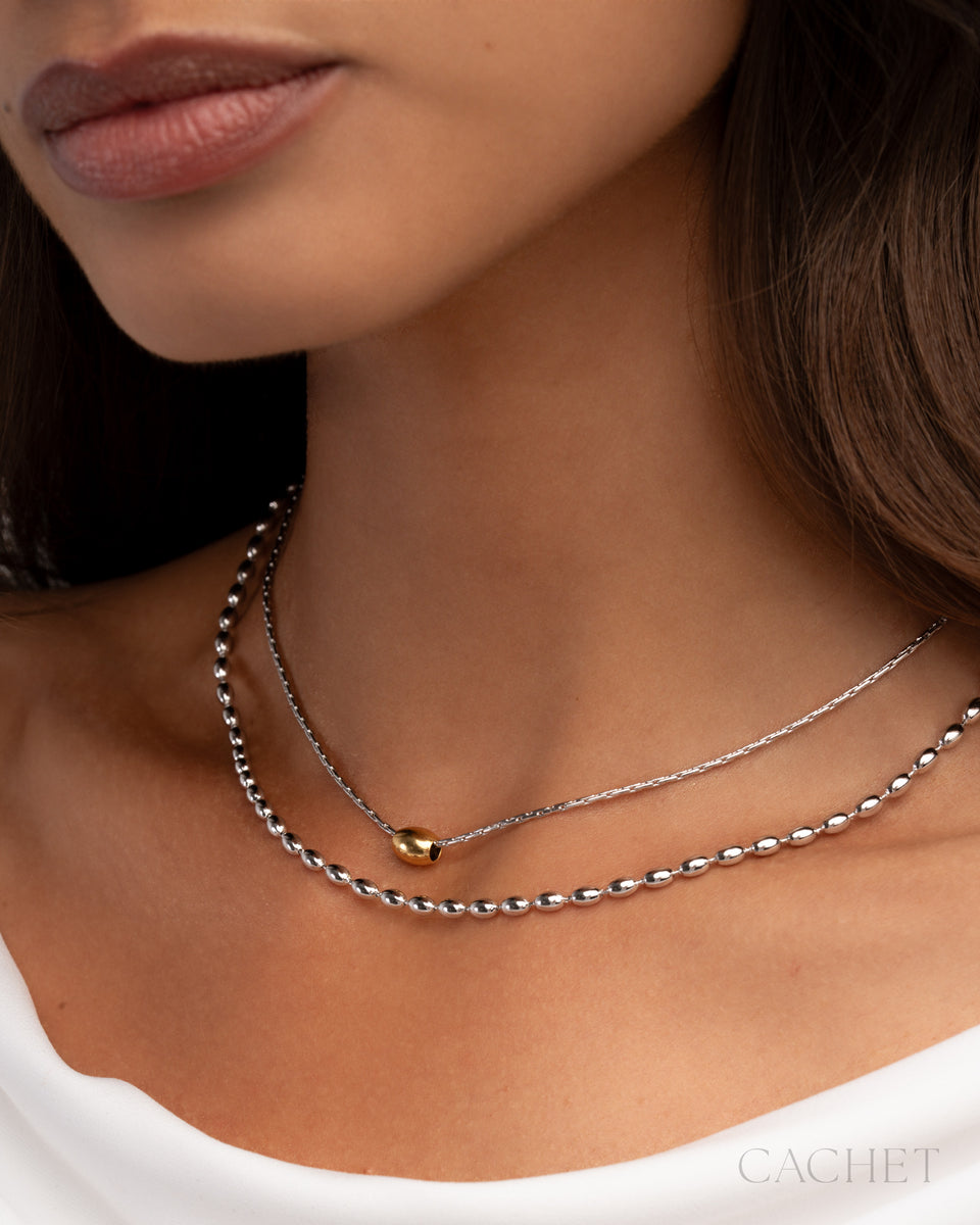 Mirel - 18K Gold/Rhodium Plated Layered Necklace