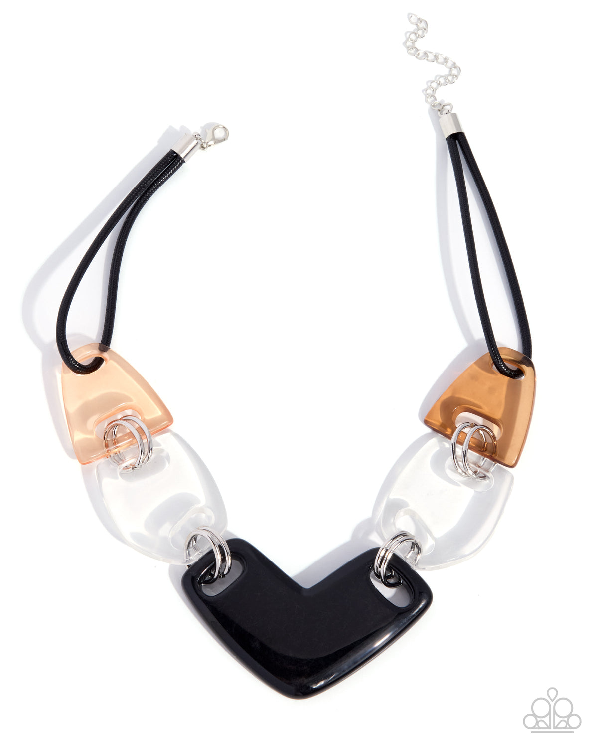 Rested in Radiance - Black Clear Peach Acrylic Frame Short Necklace | Paparazzi Accessories
