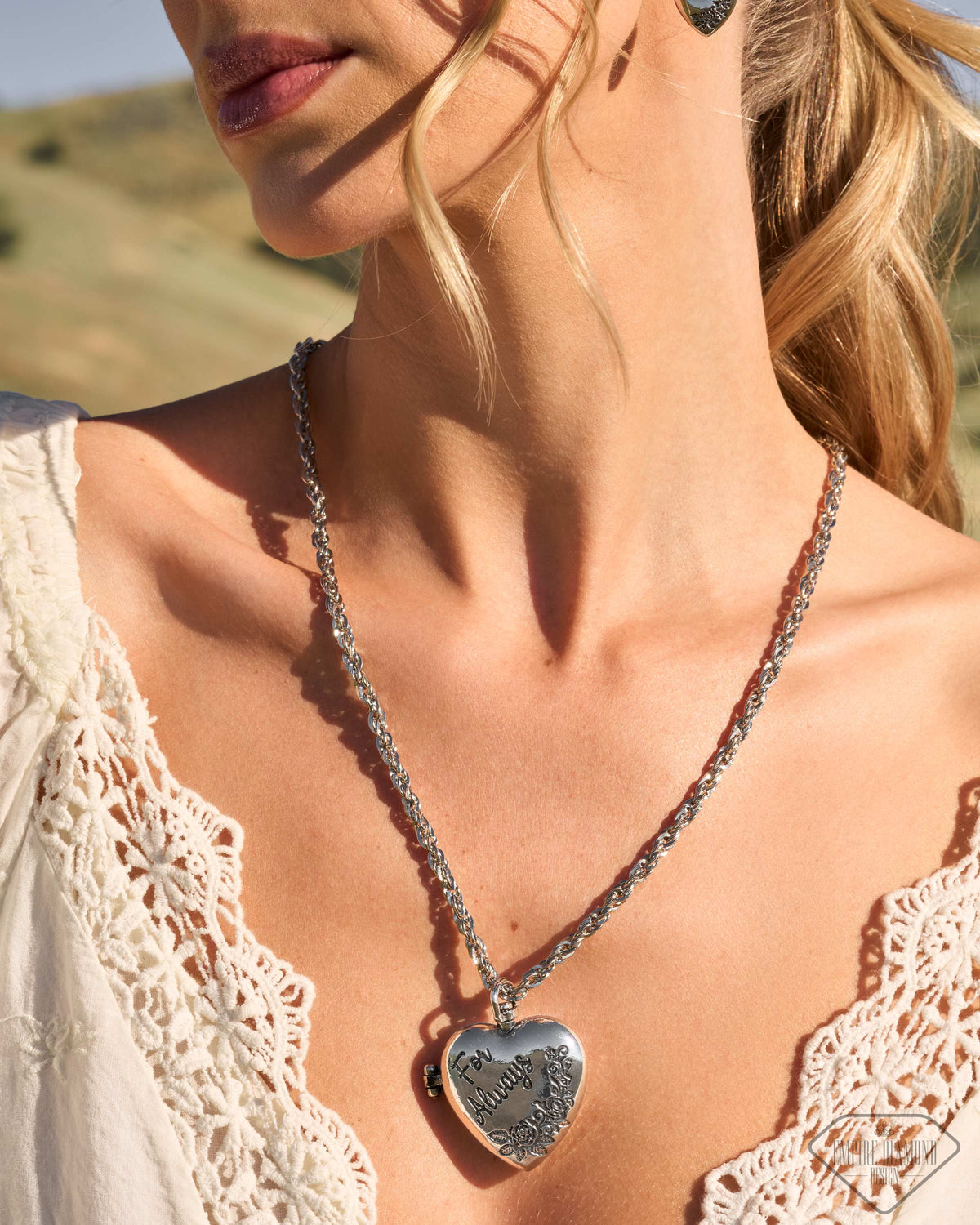 Forever Near - Silver For Always Heart Locket Short Necklace - Empire Diamond Exclusive | Paparazzi Accessories