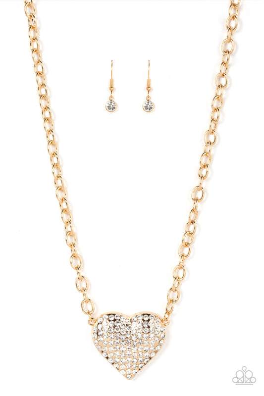 Paparazzi Heartbreakingly Blingy - Gold Necklace - Pusher P