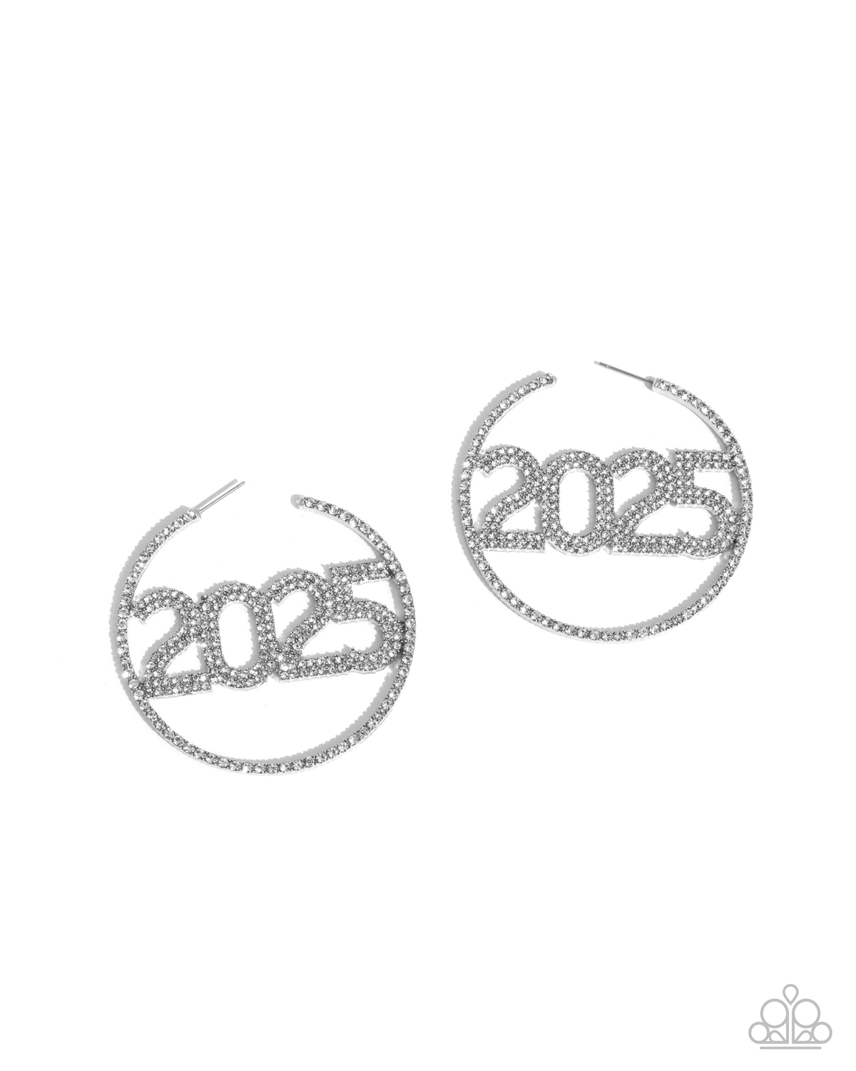 This is Gonna Be My Year - Silver Hoop Earrings - White | Paparazzi Accessories