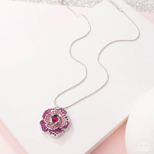 Blossoming Belle - Pink Necklace and Bewitching Belle - Pink Bracelet 2pc Set