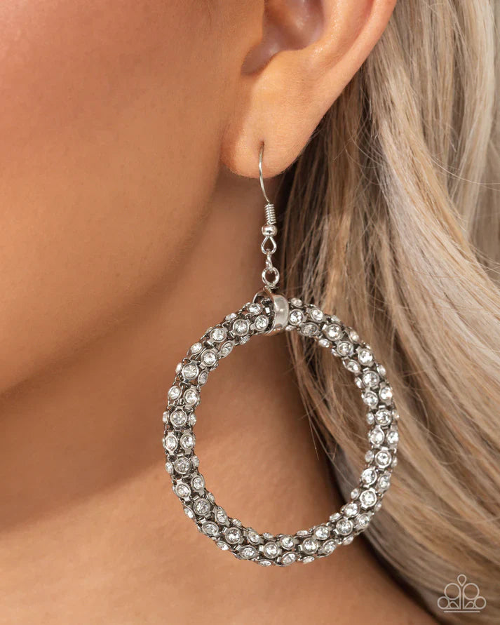 Breathtaking Beacon - White Earrings