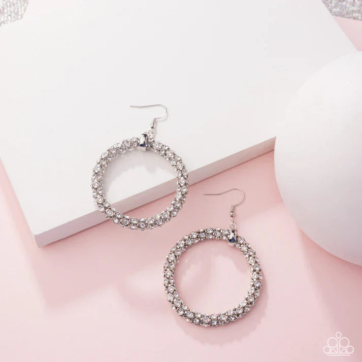 Breathtaking Beacon - White Earrings
