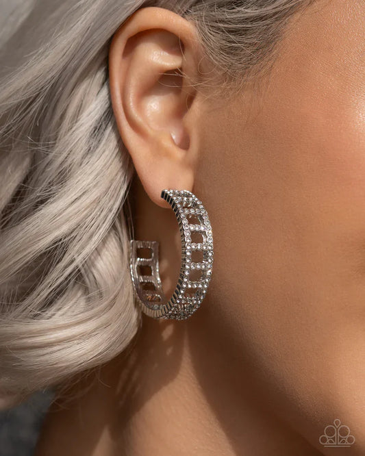 Bridging Brilliance - White Earrings