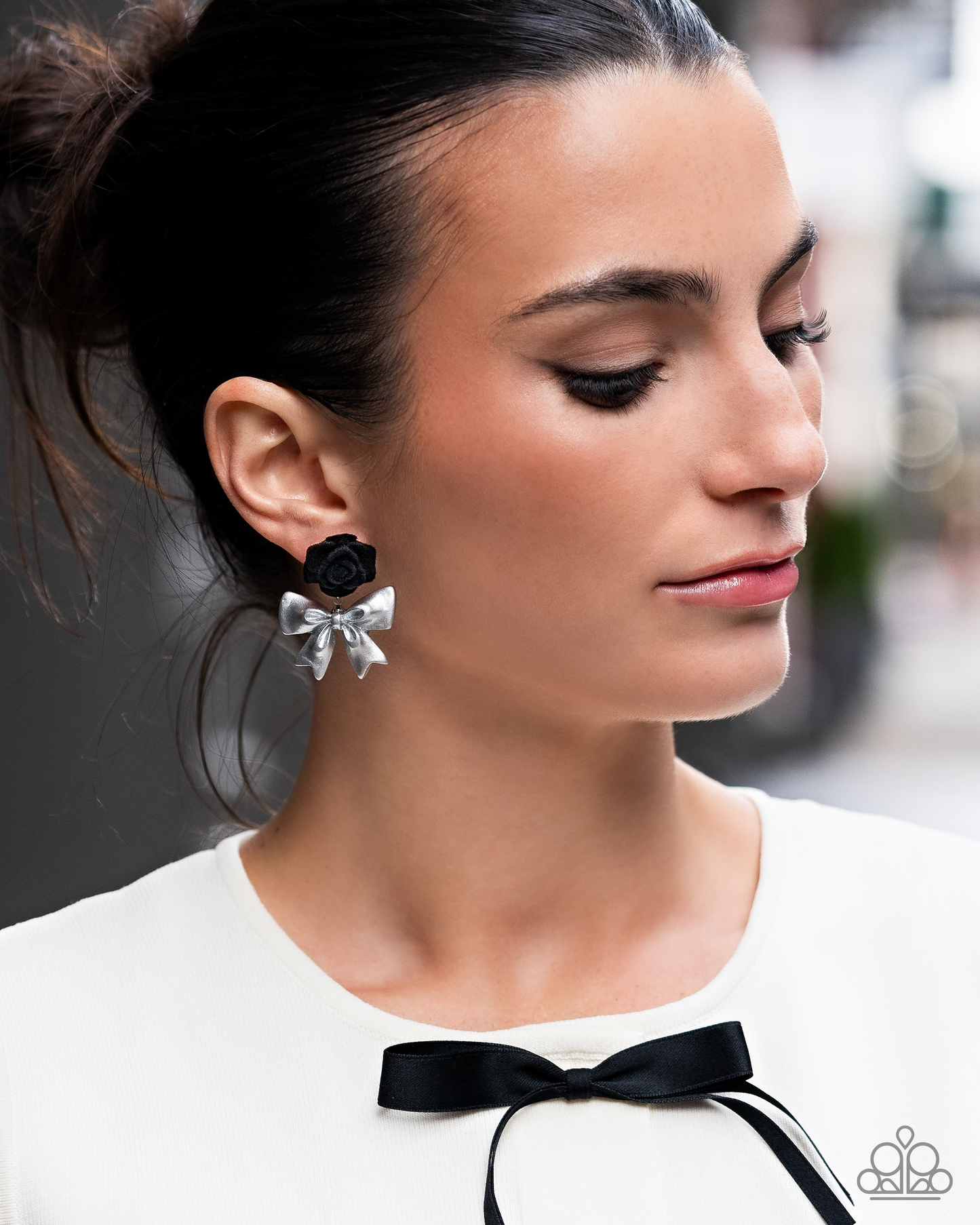 Rosette Rarity - Black Earrings
