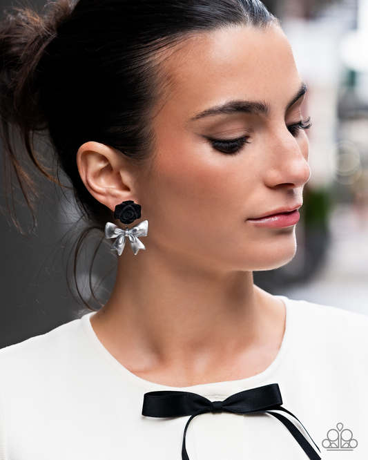 Rosette Rarity - Black Earrings