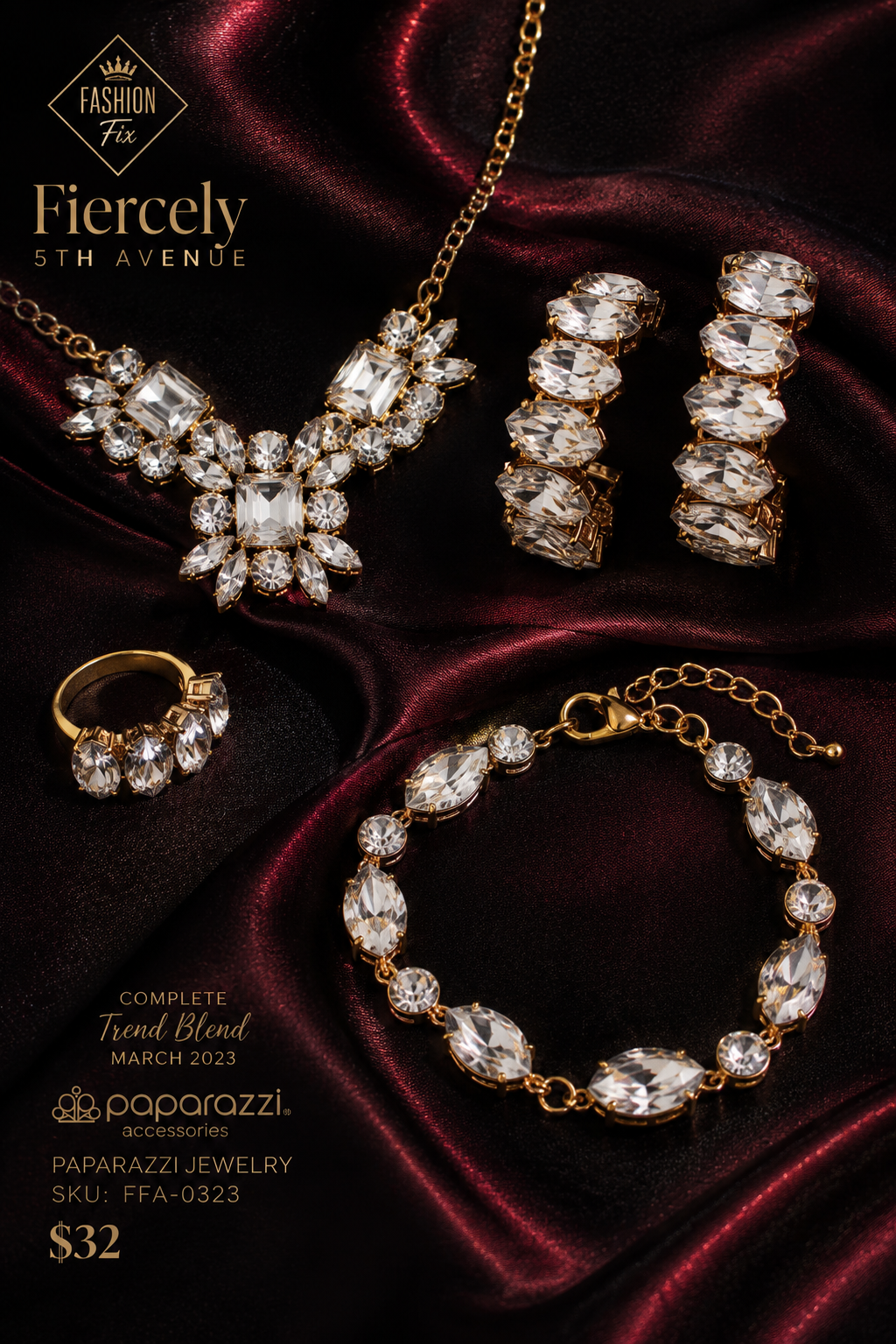 Fiercely 5th Avenue - Complete Trend Blend-FFA-0323 Jewelry Set - Gold | Paparazzi Accessories