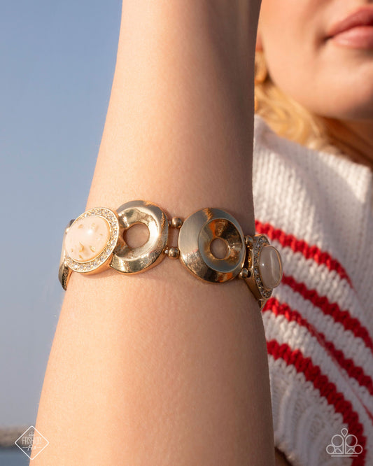 Spirited Softness - Gold Necklace and Feminine Flecks - Gold Bracelet 2pc Set