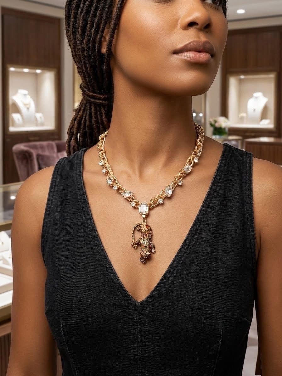 Pronged Perfection - Gold & Ferocious Feline - Gold Necklace | Paparazzi Accessories