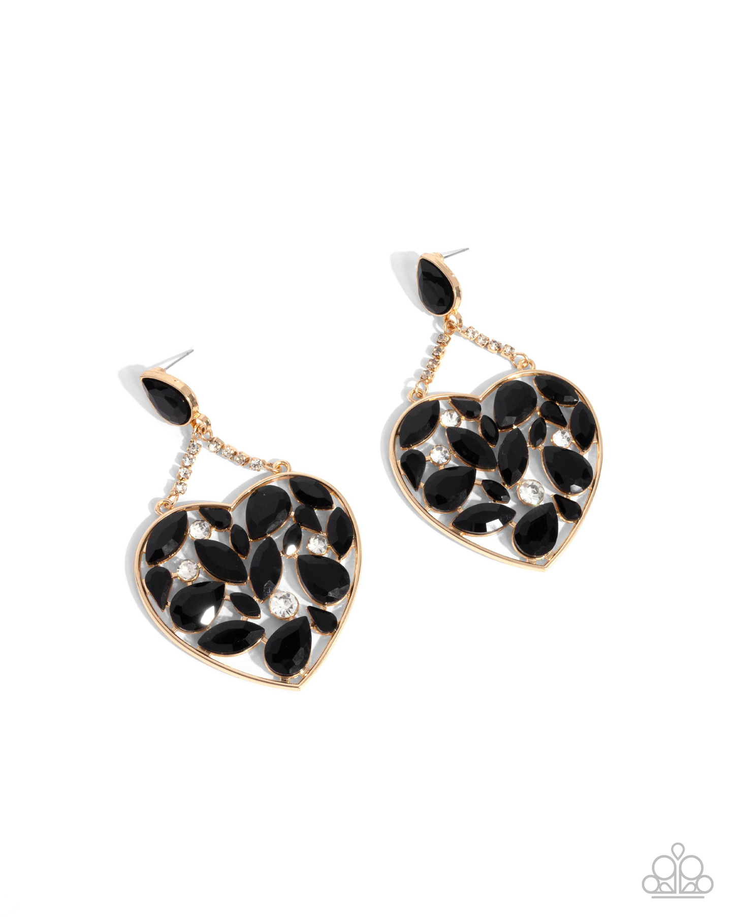 Glittery Gait - Black Heart Earrings