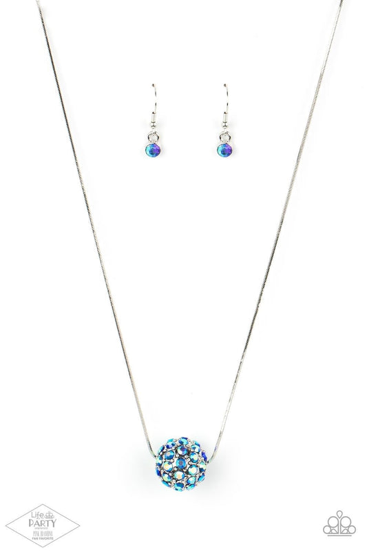 Paparazzi Come Out Of Your BOMBSHELL - Blue Necklace - Pink Diamond Life of the Party Exclusive - Pusher P