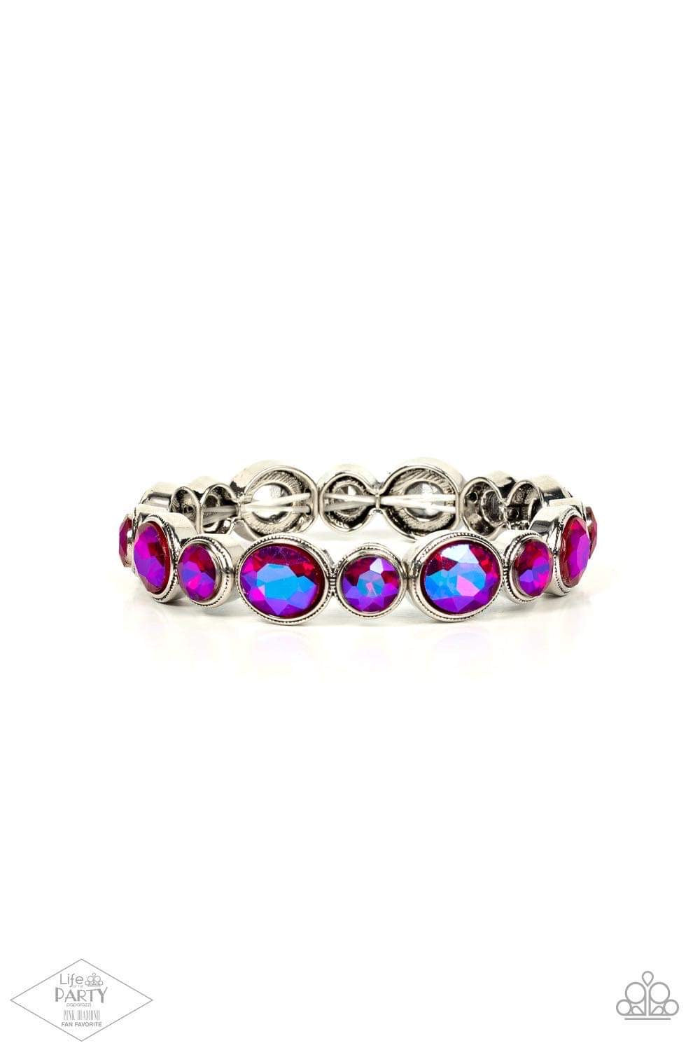 Paparazzi Still GLOWING Strong: Pink Bracelet - Pink Diamond Life Of The Party Exclusive - Pusher P
