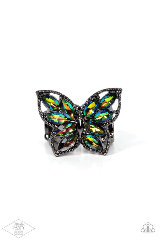 Paparazzi Fluttering Fashionista: Multi Ring - Pink Diamond Life of The Party Exclusive