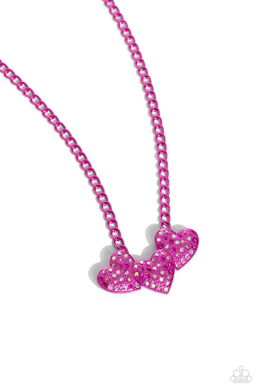 Low-Key Lovestruck - Pink Necklace and Lovestruck Lineup - Pink Bracelet Set
