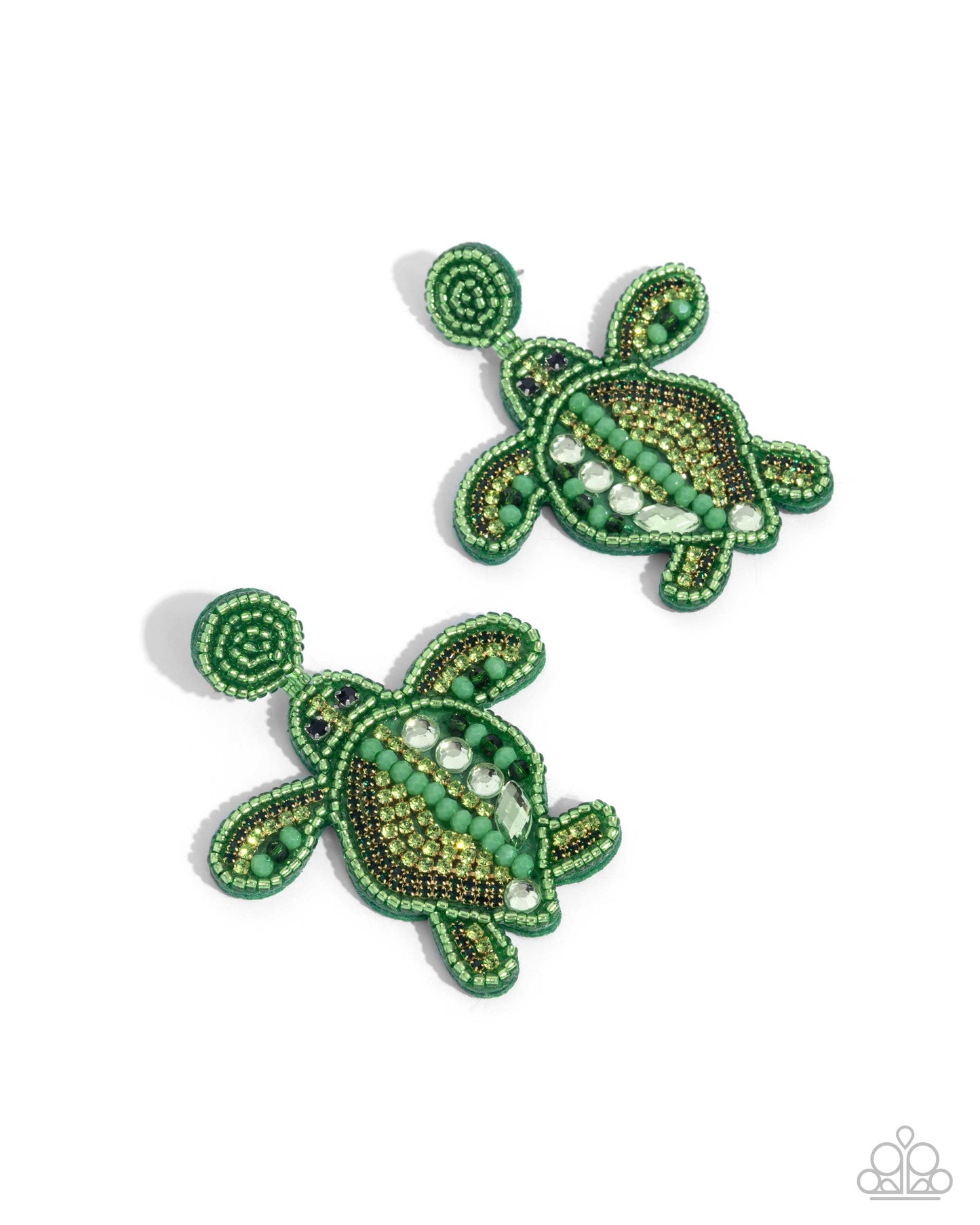Turtle Tapestry - Green Earrings