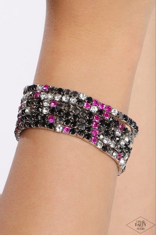 Rock Candy Range - Pink/Black Multi Bracelet