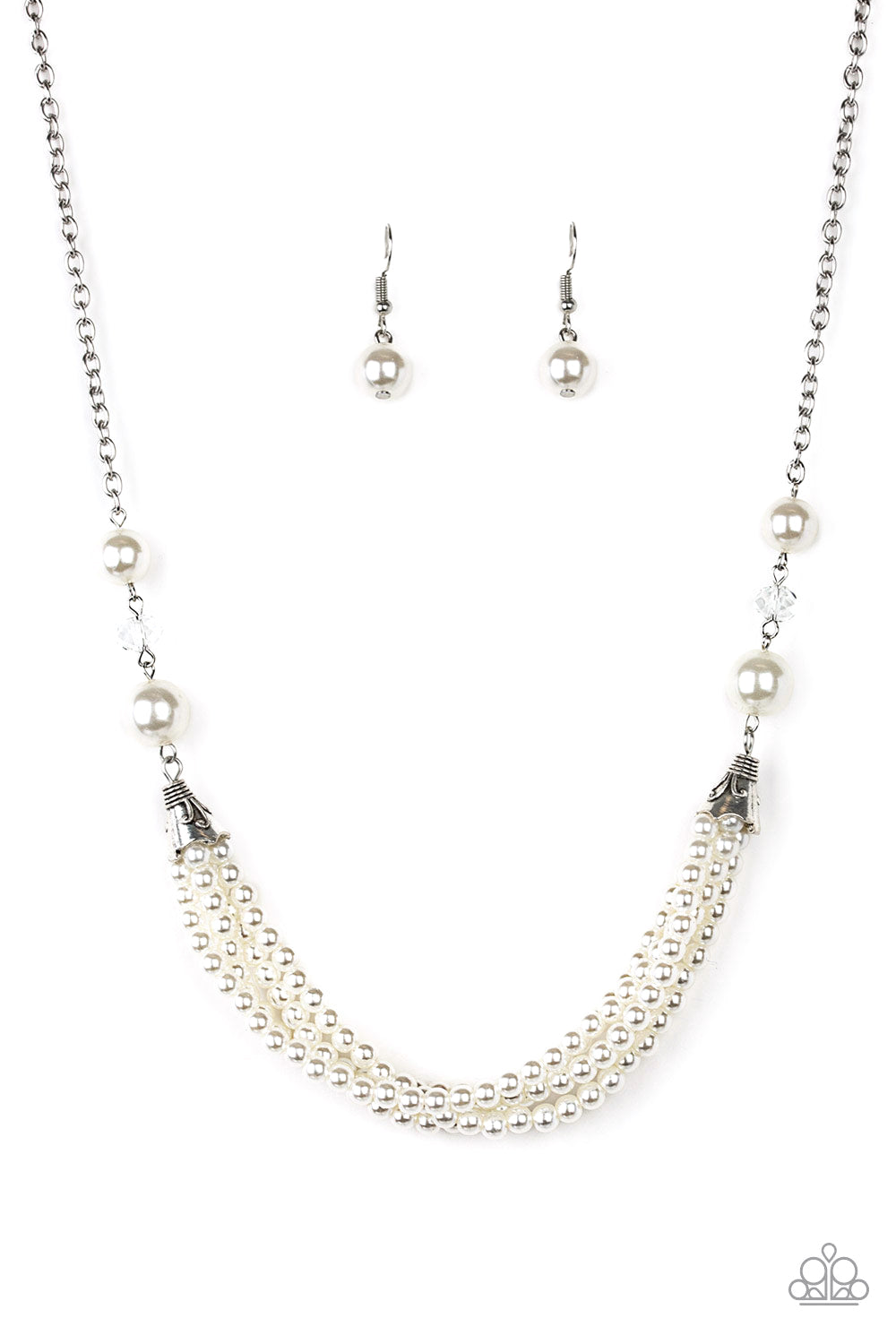 Paparazzi One-WOMAN Show - White Necklace - Pusher P