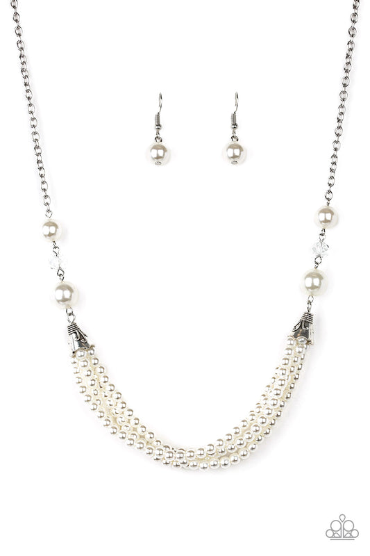 Paparazzi One-WOMAN Show - White Necklace - Pusher P