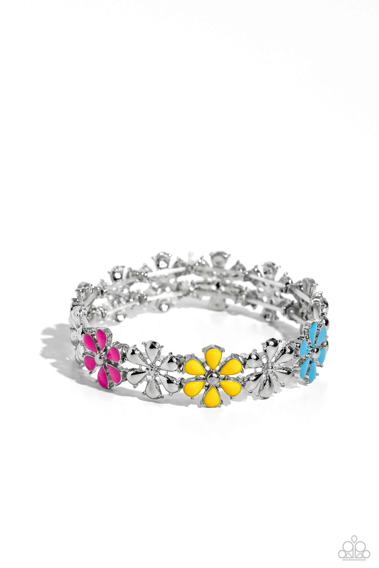 2 Piece Jewelry Set - Floral Fever - Multi Flower Necklace & Floral Flair - Multi Flower Bracelet